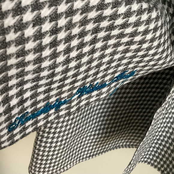 Robert Graham Shirt Mens 2XL Grey White Houndstooth Button Down Flip Cuff Preppy - Picture 4 of 16